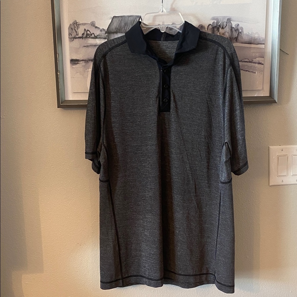 Lululemon Post Practice Polo Shirt Grey/Black